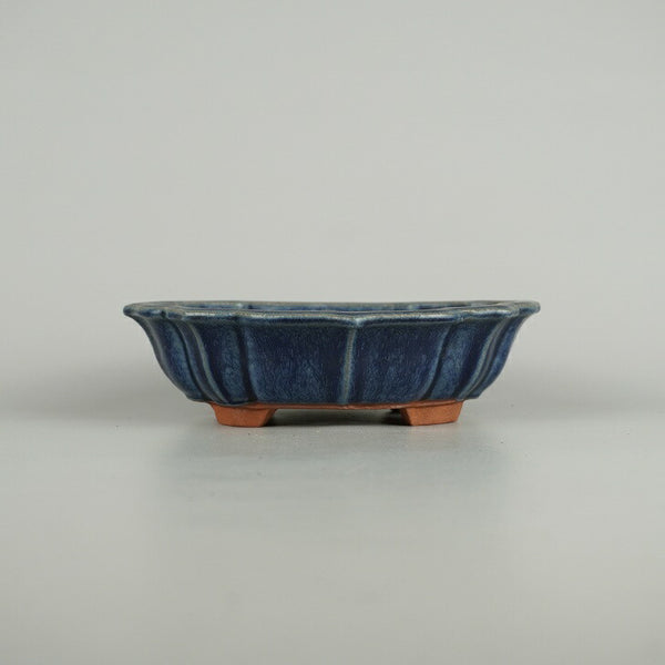 中古盆栽鉢 常滑 燿山 小型 長辺 約 17.5cm 剣 木瓜鉢 釉薬  中古鉢 n1209281898