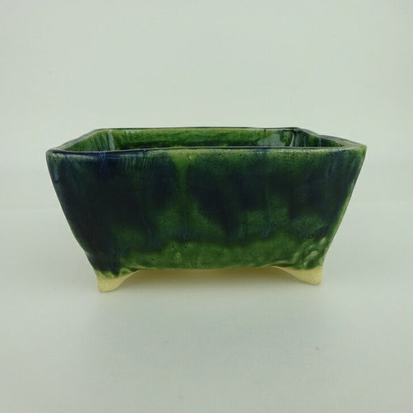 盆栽鉢 ゆうき祥石 小型 長辺 約12.3cm 長方鉢 釉薬 観賞用 新品 数量物 o1211417667