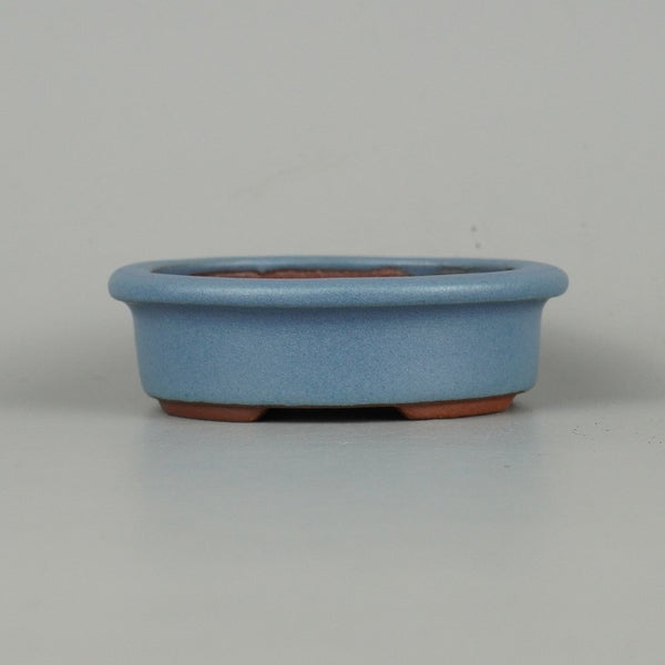 盆栽鉢 常滑 燿山窯 英明 小鉢 長辺 約9.5cm 楕円鉢 外縁 均窯 釉薬 新品 数量物 v1211903076