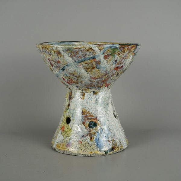 盆栽鉢 文山 越前文山 小型 長辺 約 18.5cm 丸鉢 高杯 釉薬  新品 s1212035098