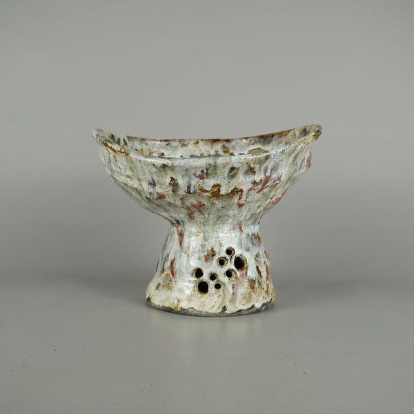 盆栽鉢 文山 越前文山 中型 長辺 約 21.2cm 楕円鉢 高杯 釉薬  新品 d1212041508