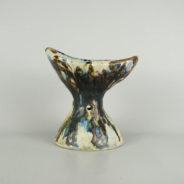 盆栽鉢 文山 越前文山 中型 高さ 約 20.9cm 楕円鉢 高杯 釉薬  新品 u1212033494