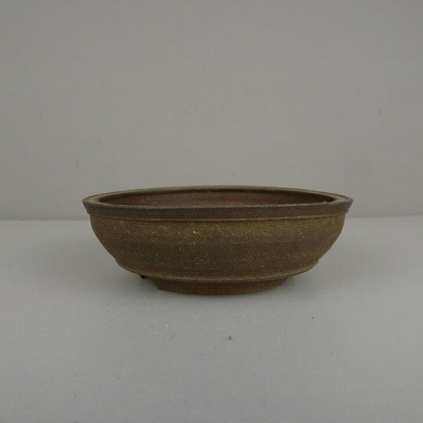 中古盆栽鉢 春山 小鉢 長辺 約 9.5cm 丸鉢 泥鉢  中古鉢 w1212039066