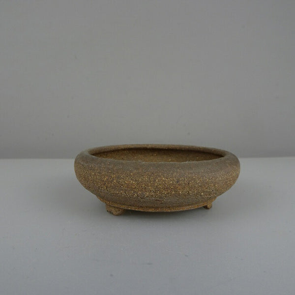 中古盆栽鉢 落款あり 小鉢 長辺 約 8.3cm 丸鉢 泥鉢  中古鉢 x1212040566