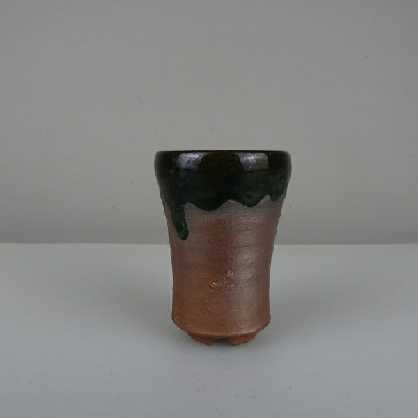 中古盆栽鉢 落款あり 小鉢 高さ 約 7.3cm 丸鉢 釉薬  中古鉢 c1212042512