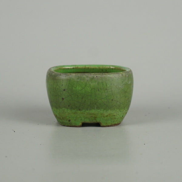 中古 盆栽鉢 鵬松 小鉢 長辺 約 6.7cm 正方鉢 釉薬  中古鉢 g1212034640