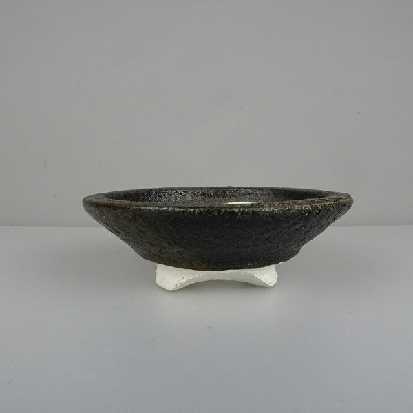 中古盆栽鉢 楽七 小型 長辺 約 10cm 丸鉢 釉薬  中古鉢 p1212036085