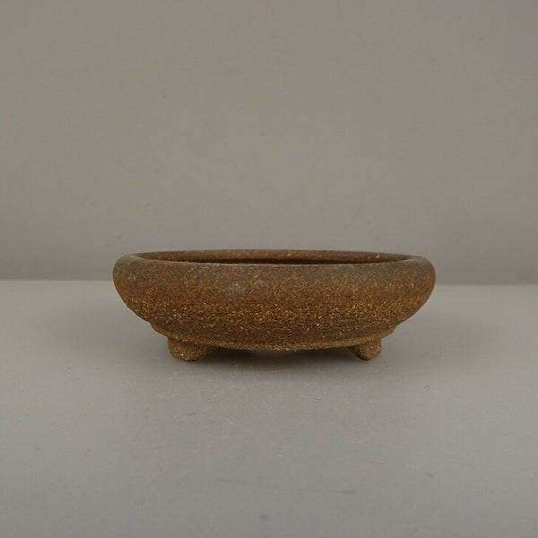 中古盆栽鉢 落款あり 小鉢 長辺 約 8.5cm 丸鉢 泥鉢  中古鉢 u1212038380