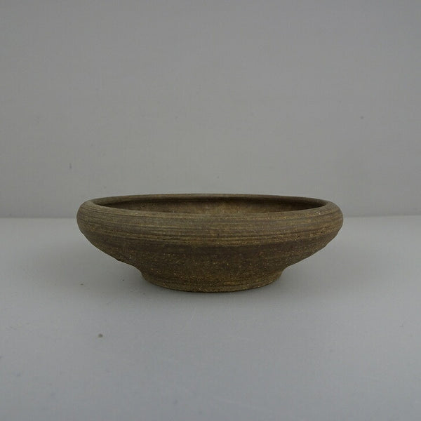 中古盆栽鉢 春山 小鉢 長辺 約 9cm 丸鉢 泥鉢  中古鉢 u1212042463