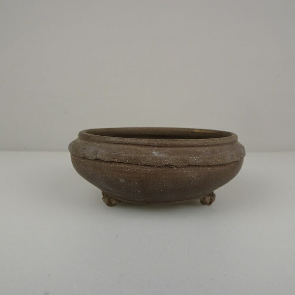 中古盆栽鉢 常滑 泥珠 小鉢 長辺 約 9cm 丸鉢 泥物  中古鉢 f1212042163