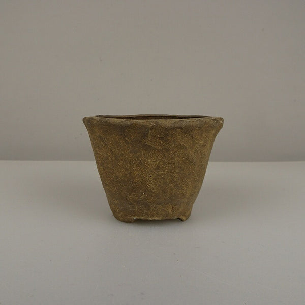 中古盆栽鉢 春山 小鉢 長辺 約 7.7cm 丸鉢 泥鉢  中古鉢 r1212039233