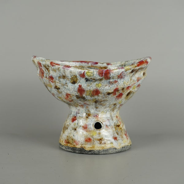 盆栽鉢 文山 越前文山 小型 長辺 約 19.5cm 楕円鉢 高杯 釉薬  新品 r1212040381