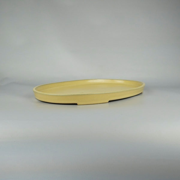 中古水盤 黎鳳造 大型 釉物 切立楕円 鉢 水石 盆栽 花器 釉薬  中古 j1198410698