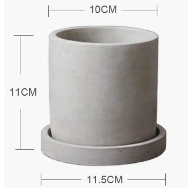圓柱形透氣水泥多肉盆 Cylindrical Cement Pot