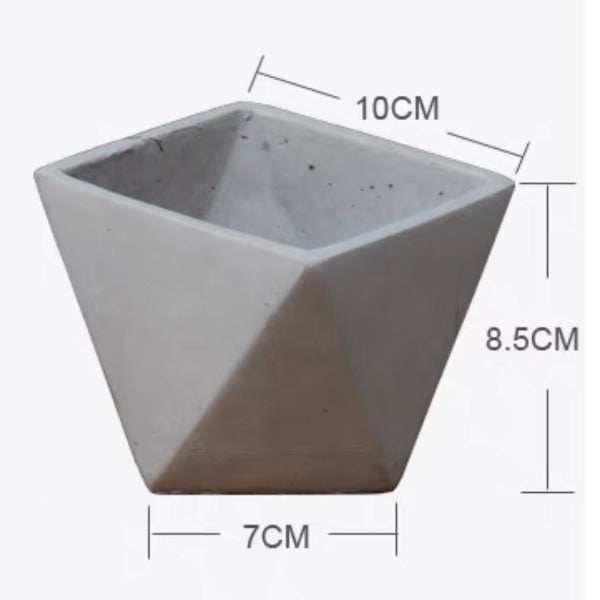 鑽石形透氣水泥多肉盆 Diamond Shape Cement Pot