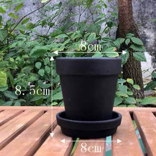簡約透氣黑陶花盆 Terracotta flower pot