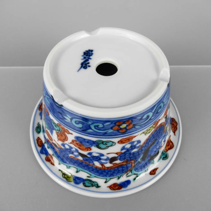 昭阿弥高野昭阿弥和楽庵平安昭阿弥盆栽鉢箱付き丸鉢色絵龍新品