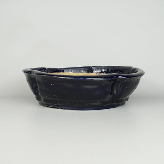 Potted plant bowl Tokoname Xiufeng medium-sized bowl about 25cm long plum blossom bowl with rimmed glass glaze new product