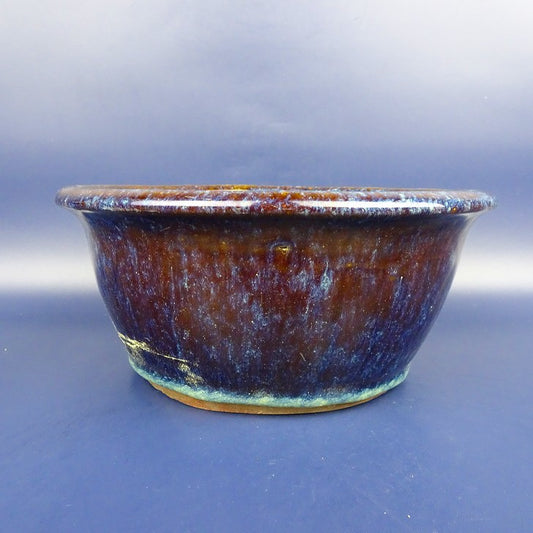Medieval potted plant bowl with inscription "なし", medium-sized bowl with a length of about 20.5cm, Marubo bowl with a glazed glazed Chinese bowl, a middle-aged bowl